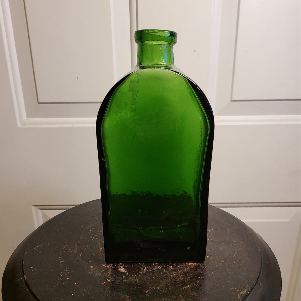 Plank Bottle, Helena Tynell Style Art Glass Vase 9"